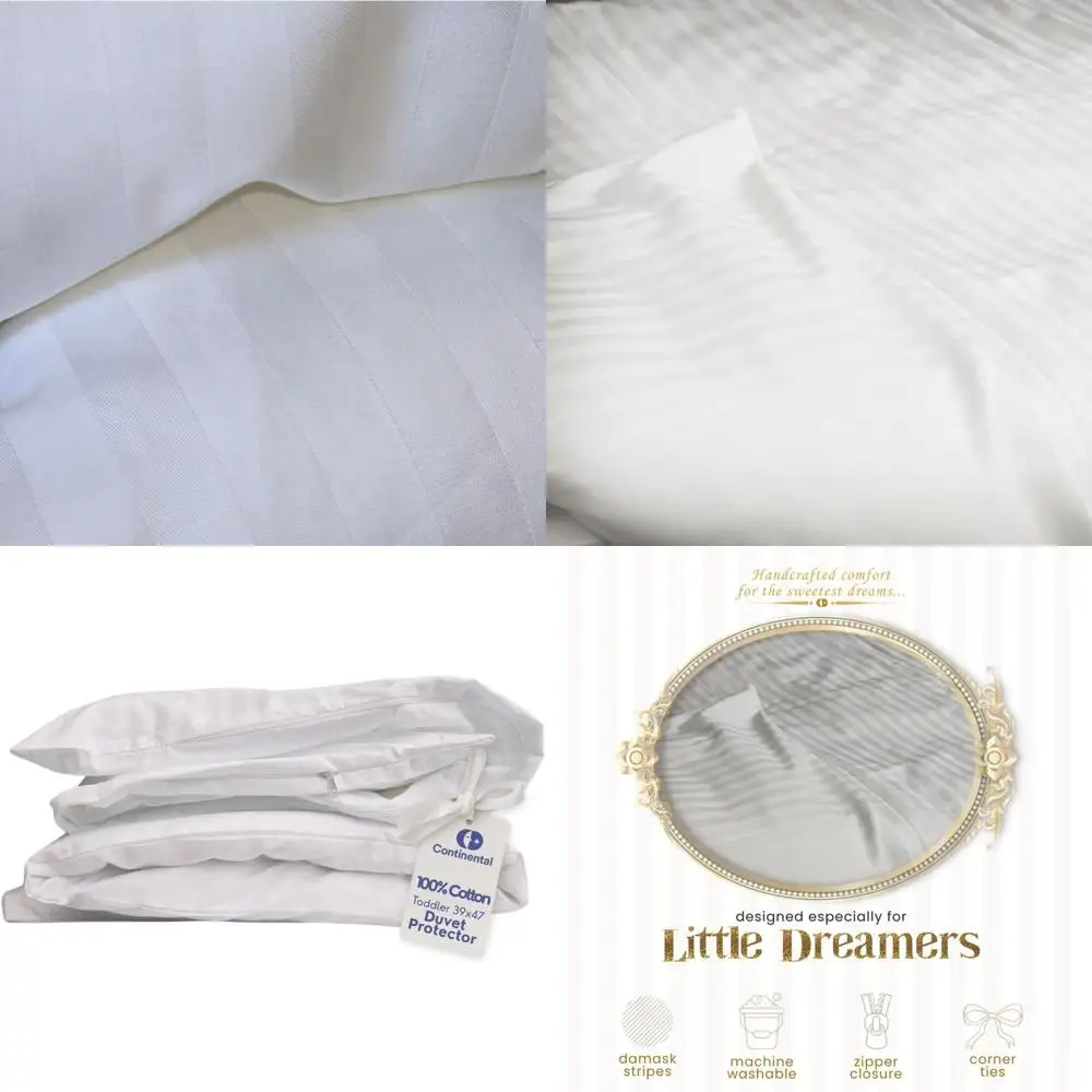 

Защитный чехол для одеяла для малышей, 100% хлопок, 300TC, дамасская полоска, с застежкой-молнией и внутренними завязками, подходит для детских кроваток и кроватей для малышей, 39