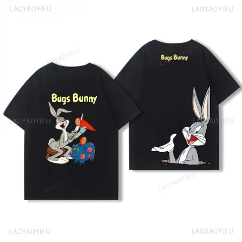 Klassisk Bugs Bunny-mönster T-shirt Herr Dam Sommar Bomull Casual Andningsbar Kortärmad Vintage Rund Hals Mode Enkla Toppar 8 best sales Bugs Bunny T-shirt - №4