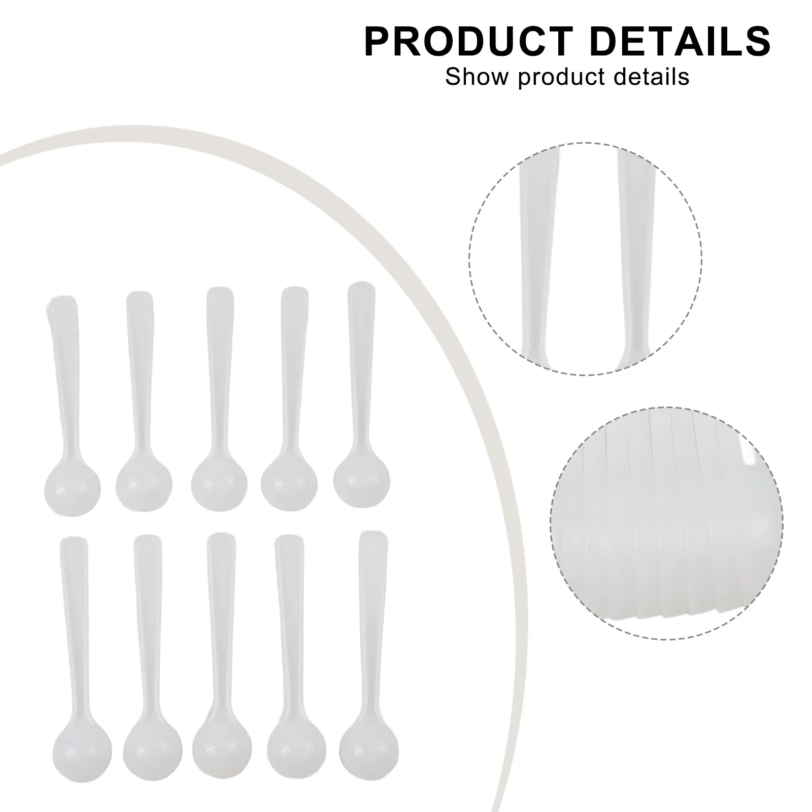 50pcs Measuring Spoon 1g White Plastic Gram Scoops Food Baking Medicine Powde Rmilk Powder, Coffee Powder, Seasoning Spoon