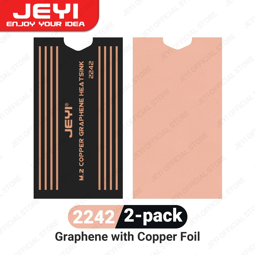 JEYI Graphene 2280/42/30 M.2 SSD-koellichaam, dubbellaags grafeen-koellichaam en koperfolie-ontwerp koelradiator voor laptop