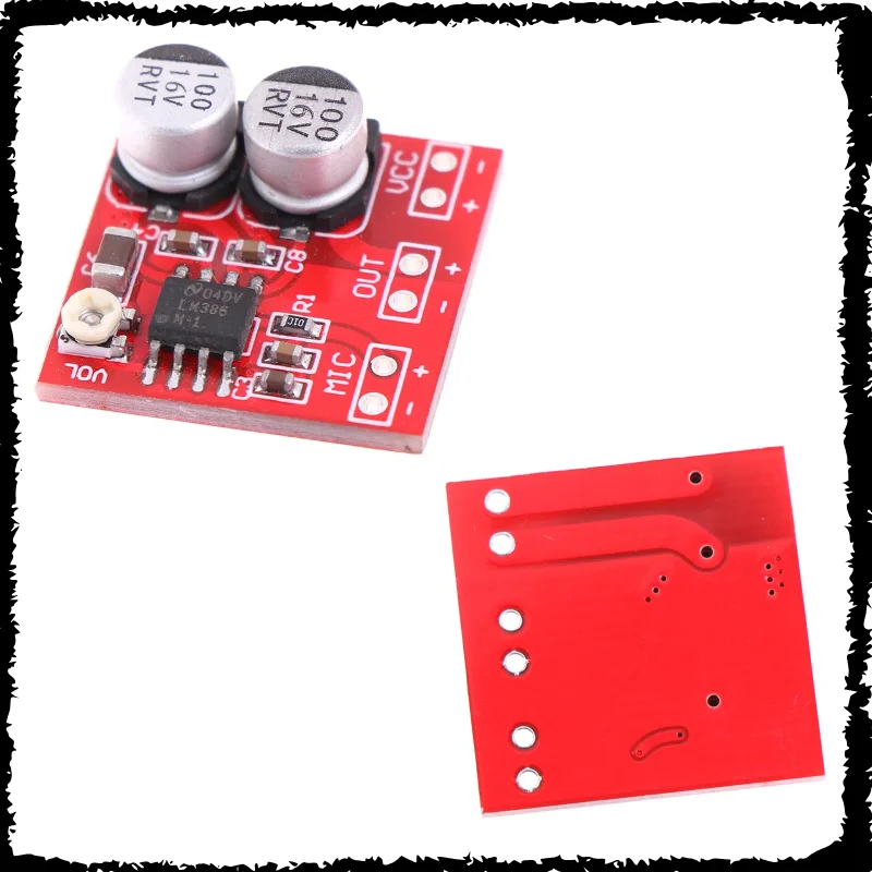 1Pcs DC LM386 Amplifier Board Electret Microphone Power 4V-12V Gain 200 Times MIC Amp Operating Voltage