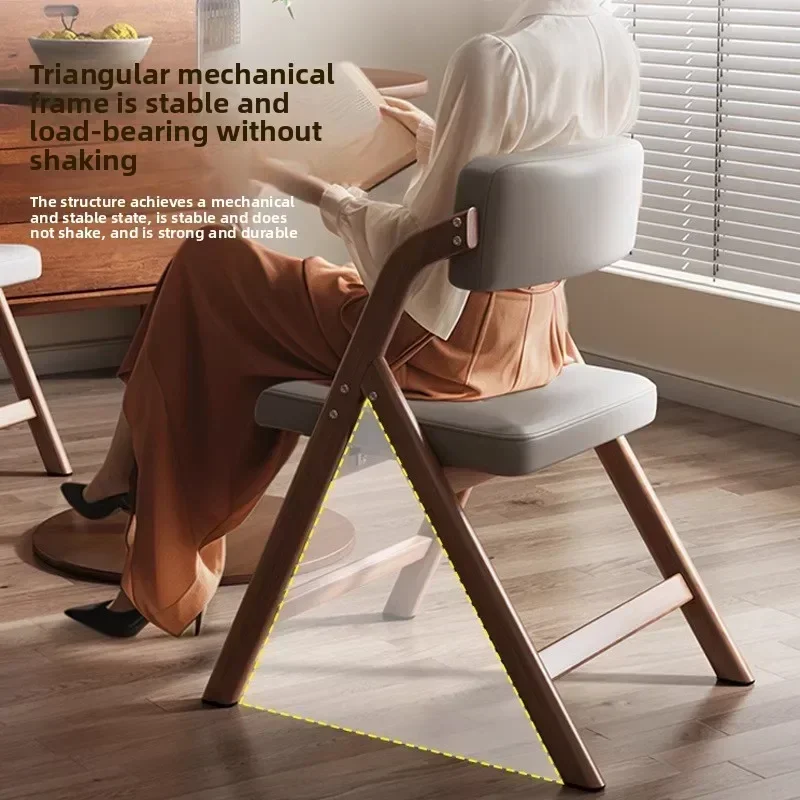 Multi-functional Foldable metal dining chair soft bag dining table and chair antique thickened small stool new backrest chair