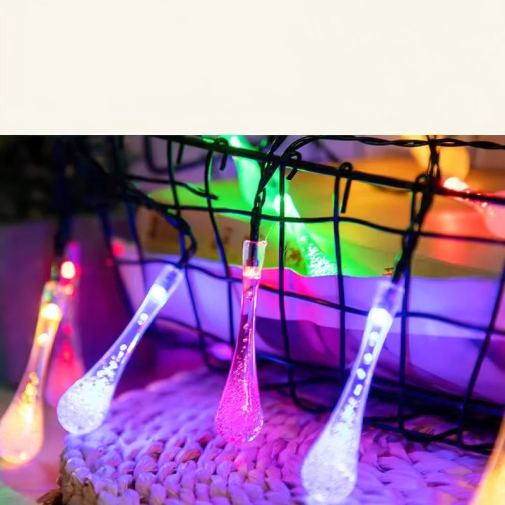 Waterproof Solar Powered LED Bubble Drop String Light Outdoor Garden Lamp Decorative Fairy Light For Patio Home Decoration