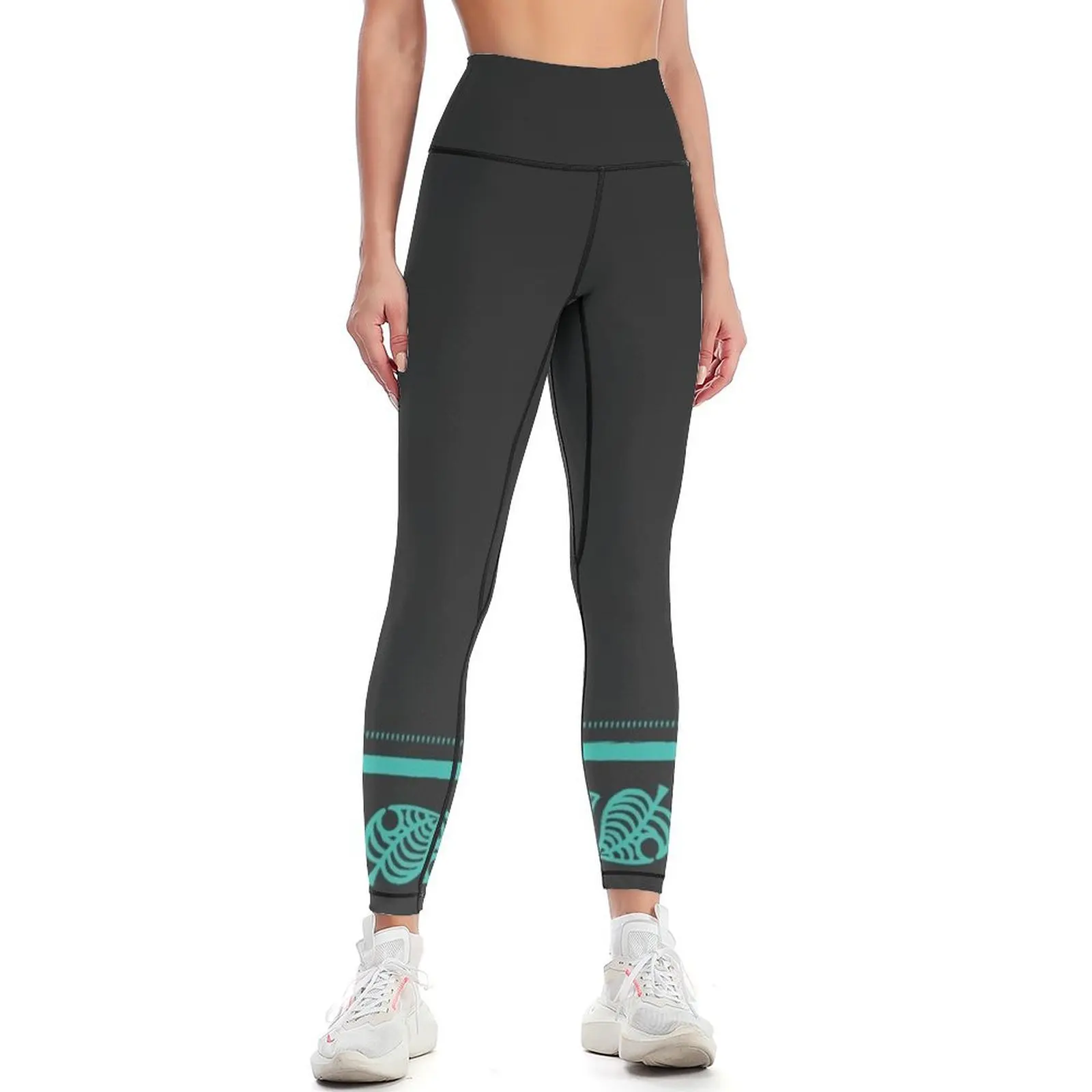 Green Nook Aloha Leaf Logo Hand-drawn Style Leggings sportswear gym sportswear woman gym 2024 Womens Leggings