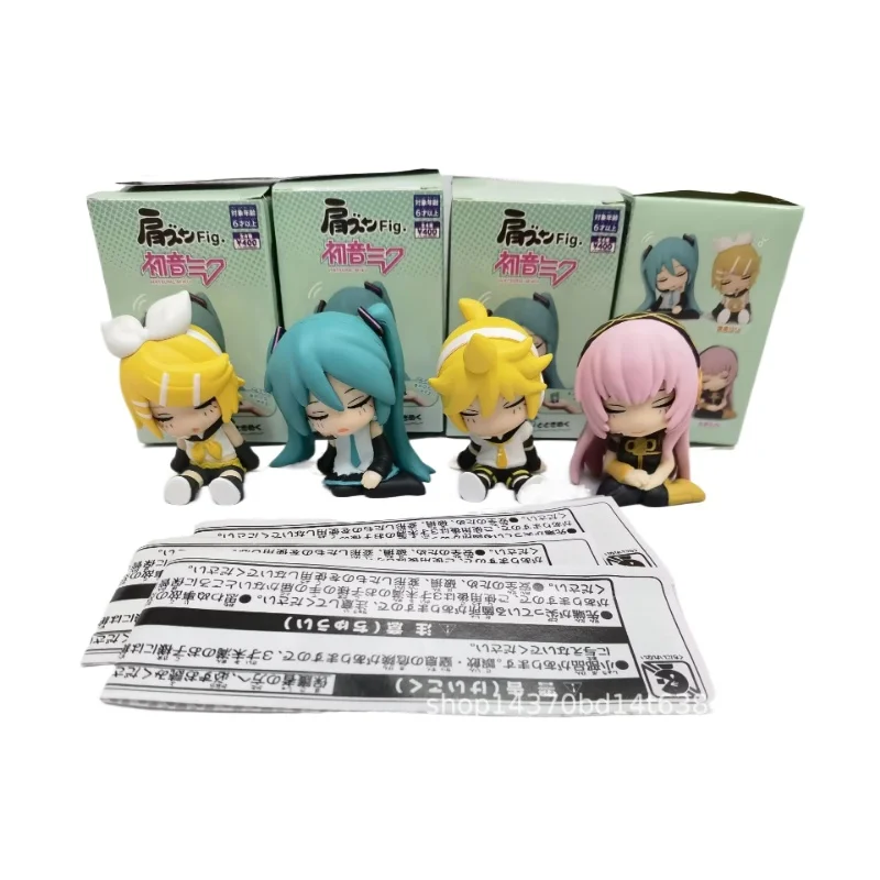 애니메이션 하츠네 미쿠 루카 카가미네 린 렌, 카와이 수면 피규어, PVC 모델 장난감 인형 수집 장식품 선물, 4 개, 6cm