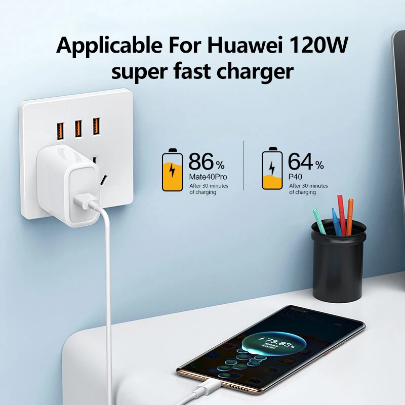 10A 120W Type C Cable Super Fast Charging Phone Charger USB Cable For Huawei Mate 40 Xiaomi Samsung Quick Charge USB C Data Cord