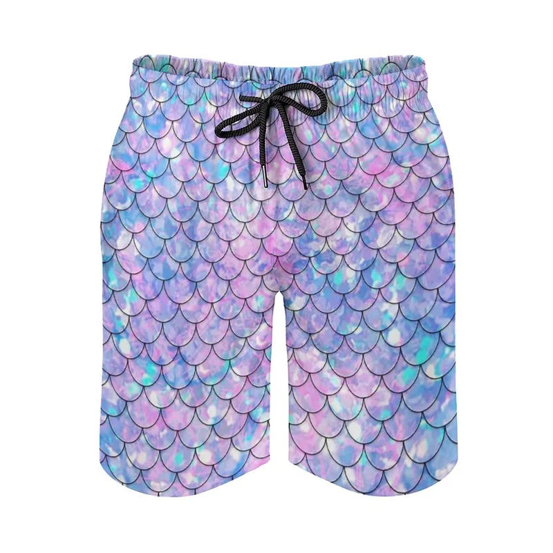 New Hawaiian Beach Shorts  Fish Scales 3D Print Men Women Holiday Trunks Casual Surfing Board Shorts Swimwear Kid Men's Clothing