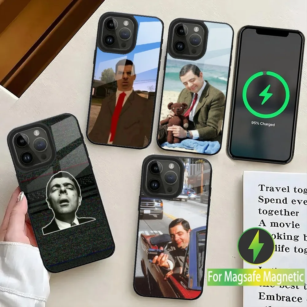 Funny Mr B-BeanS Phone Case For iPhone 16,15,14,13,12,11,Plus,Pro,Max Mini Magsafe Magnetic Wireless Charging