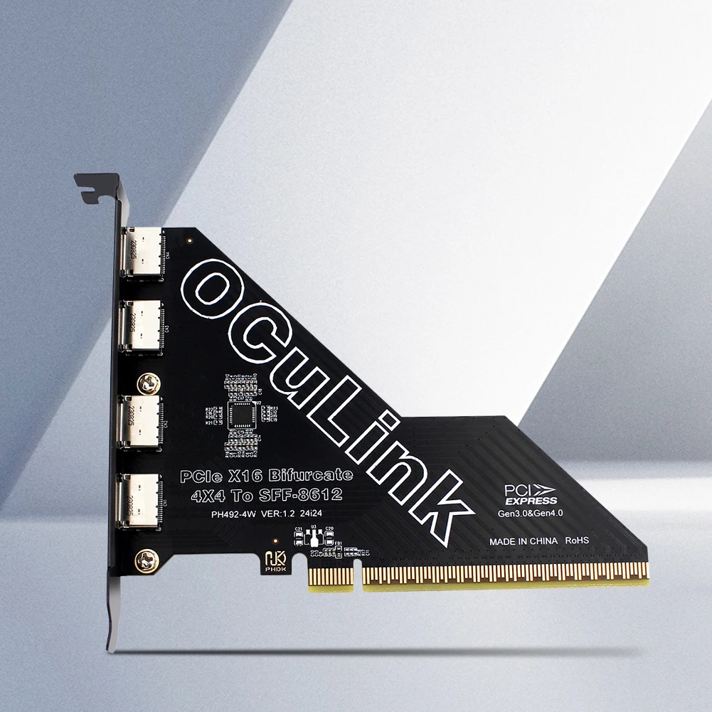 PCIe X16/PCIe To SFF 8611&8612 Adapter Card Expansion Card PCIe 4.0X4/X1 to Oculink Adapter Card PCIE External Oculink Adapter