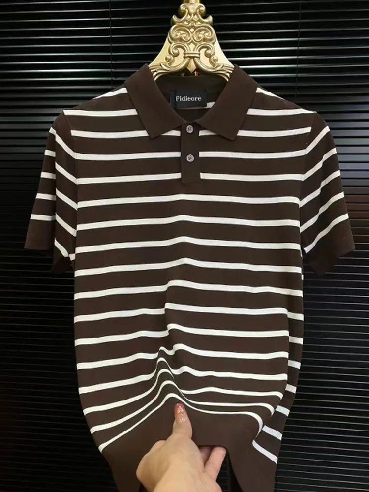 

Spring Autumn Men's New Turn-down Collar Knitted ort Sve Faion Luxury Busin High Quali Cool Casual Knitwear