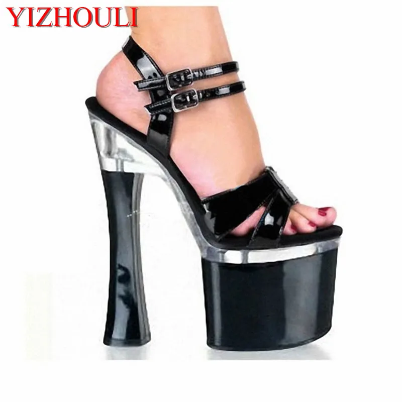 

Big Size Beautiful Ankle Strap 18cm Thick High Heel Platforms Pole Dance Shoes, Dress / Wedding dance shoes