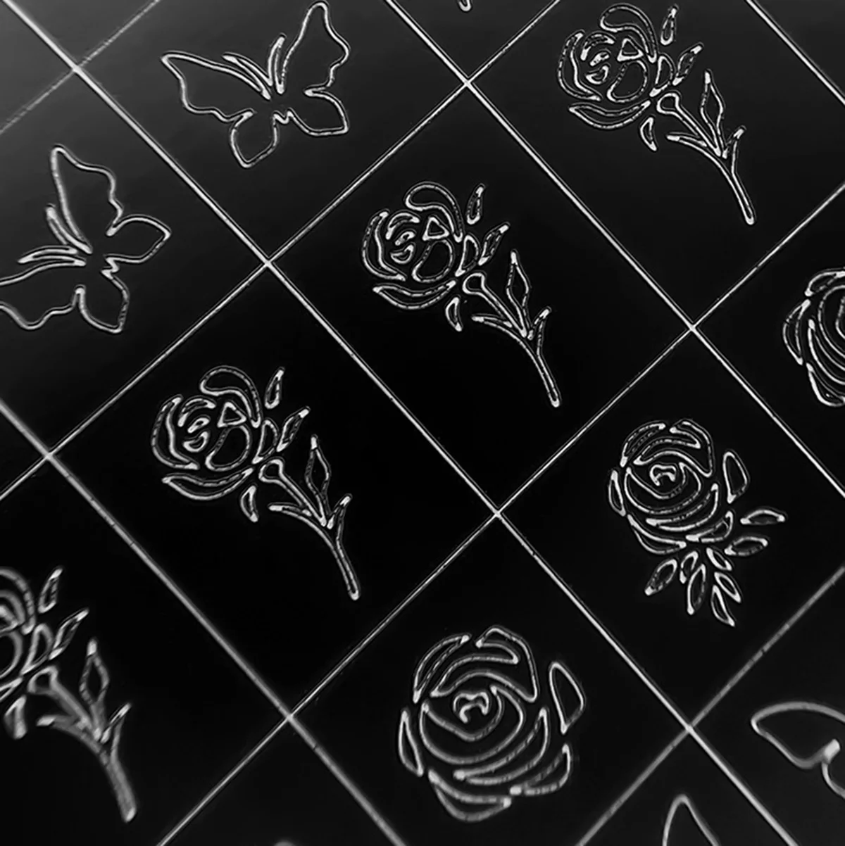 Wholesale 90sheets Multi Shaped Flower Stencils Sticker for Nail Art Stamp Image Printed Manicure DIY Tools Small Tattoo Stencil