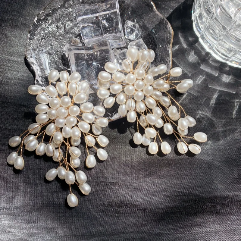 White Imitation Pearl Beads Earrings For Women Wedding Earring Romantic Eardrop 2024 New Design Jewellry Accessories