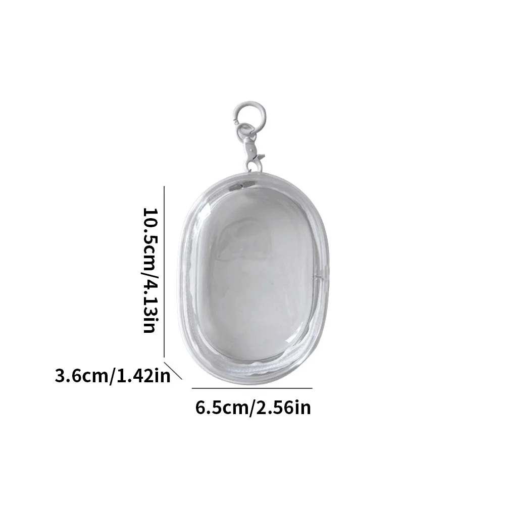 휴대용 미니 투명 지퍼 보관 가방 - 이어폰 및 충전기용 공간 절약형 정리함, 편리한 키체인 루프로 다용도