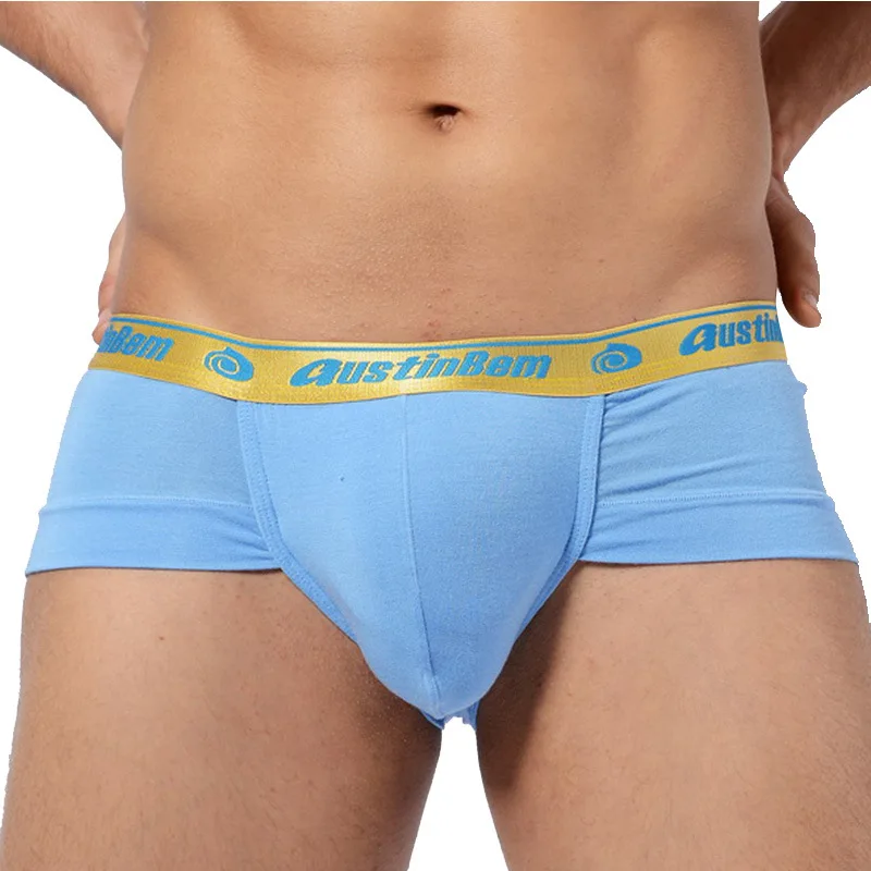 Cor sólida simples e elegante u-convexo roupa interior masculina cuecas modais corpo escultura shorts d103