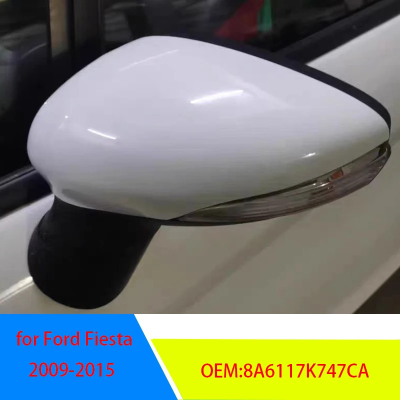 White Left & Right Rear View Mirror Cover Side Wing Mirror Cover Cap for Ford Fiesta 2009-2015 1594546 8A6117K747CA