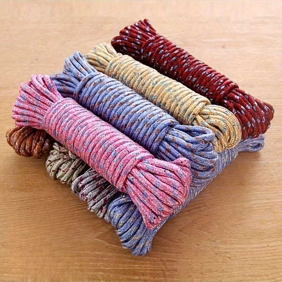 1 random color bold multifunctional drying rope nylon anti slip and windproof clothes drying rope 10 meters outdoor clothes dryi