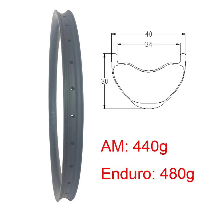 

LIENGU Customizable AM 440g Enduro 480g MTB 29 Carbon Rim Tubeless Clincher 40mm Width Bike 29er 30mm Profile UD 3K 12K