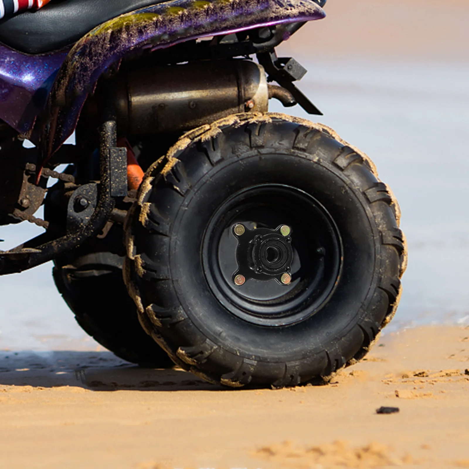 Akcesoria do gokartów z przednim kołem Koło do gokarta ATV Obręcz koła Oś Piasta Koło zapasowe Wytrzymała metalowa piasta do użytku na plaży i w terenie