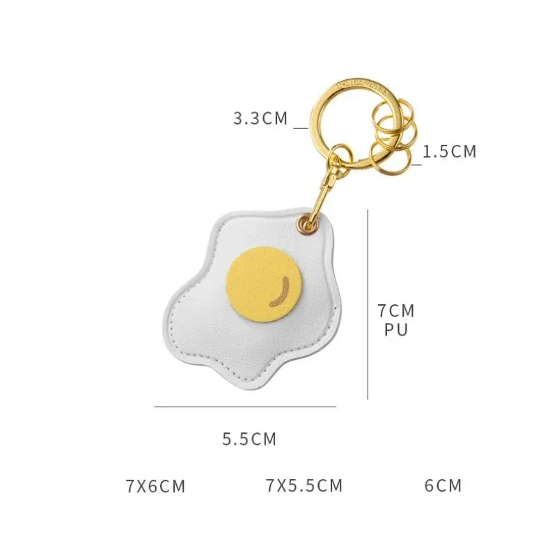 Student Campus Badge Card Holders with Keychain Kawaii Cartoon Fried Egg Planet Bus ID Card Protection Cover Couple Gift