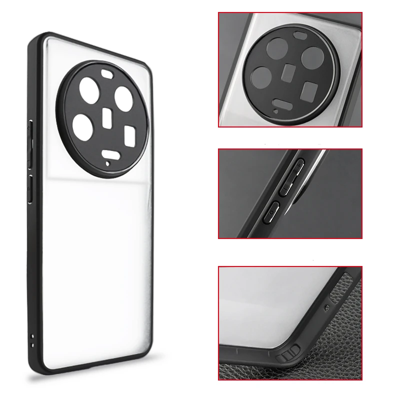 For Xiaomi 13 Ultra Case Cover Xiaomi Mi 13 Ultra Capas Shockproof Phone Bumper Black Frame Transparent Clear Fundas Mi 13 Ultra