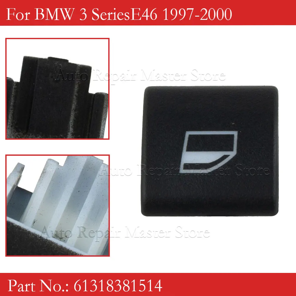 Car Glass Switch Button Cover Front L Or R For BMW 3 Series E46 97-20 Black Plastic Universal Button Replacements