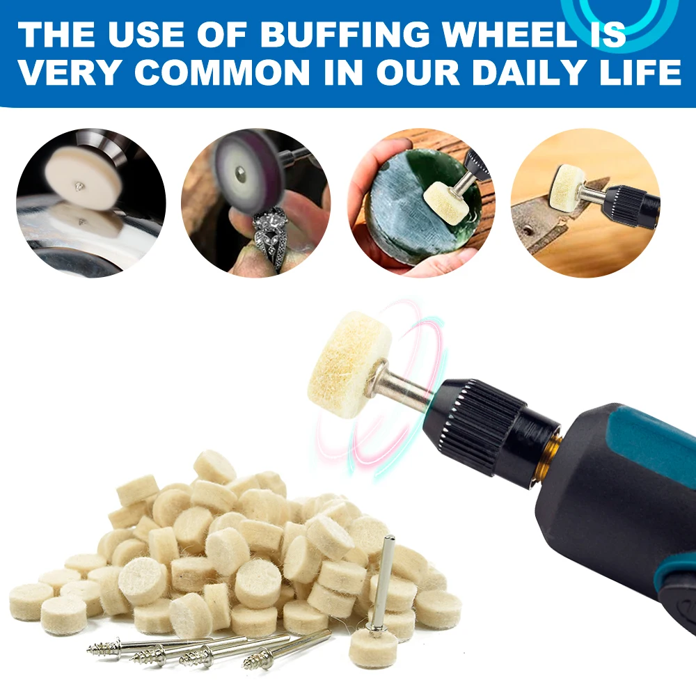 CMCP 52/105 قطعة ورأى الصوف تلميع عجلات التلميع 13/25x7 مللي متر عجلة مستديرة طحن الوسادة 3.175 مللي متر عرقوب لأداة الحفر الدوارة دريمل