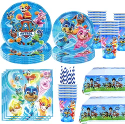 New Paw Patrol Birthday Decorations Dogs Skye Paper Disposable Tableware Balloons Backdrops For Kids Baby Shower Party Supplies