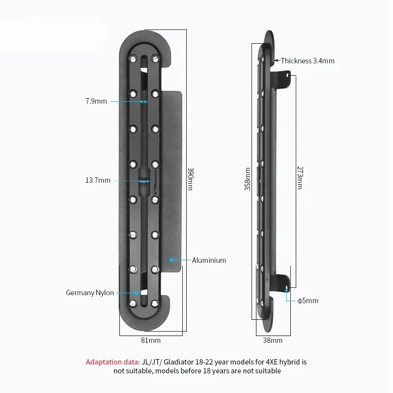 Крепление для приборной панели с жесткой дорожкой 15,35 дюйма для Jeep JL & Gladiator Wrangler мобильный телефон holder