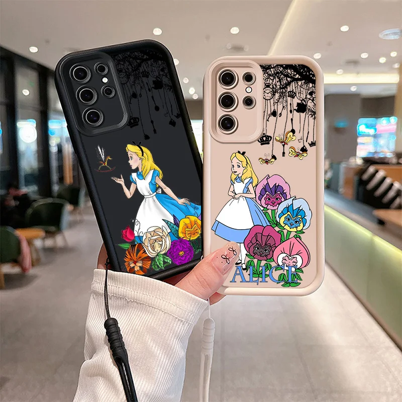 Disney Alice in Wonderland For Samsung A55 A54 A53 A51 A35 A34 A33 A32 A31 A24 A15 A14 A13 A12 A04 Eyes Ladder Phone Case