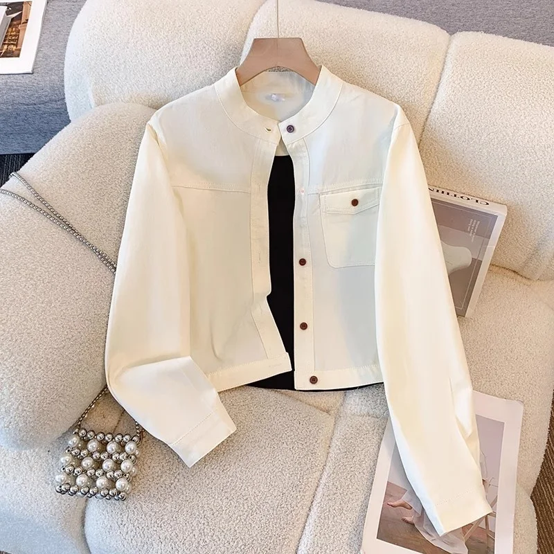 

Повседневная женская джинсовая куртка ort Svel, весна-осень, свободный крой, универсальный длинный топ маленького размера