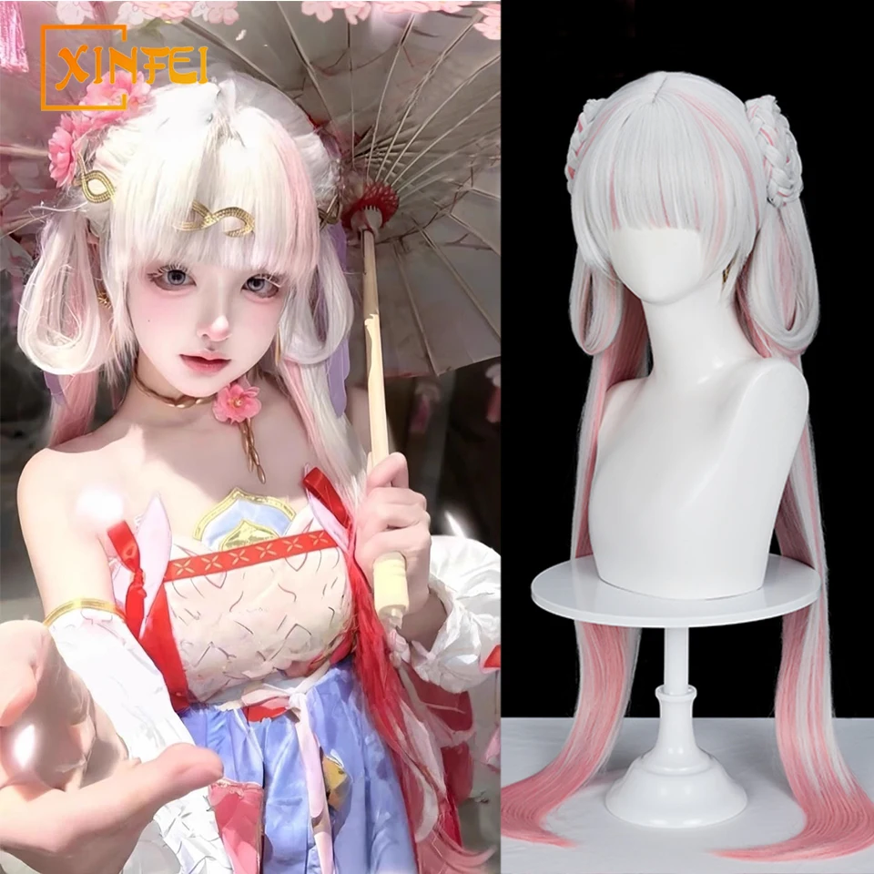 

XINFEI Game Wuthering Waves Jinhsi Cosplay Wig Peach Blossom Splash Jinhsi Hsi Cosplay Ancient Wig For Hallowmas Party Women Men