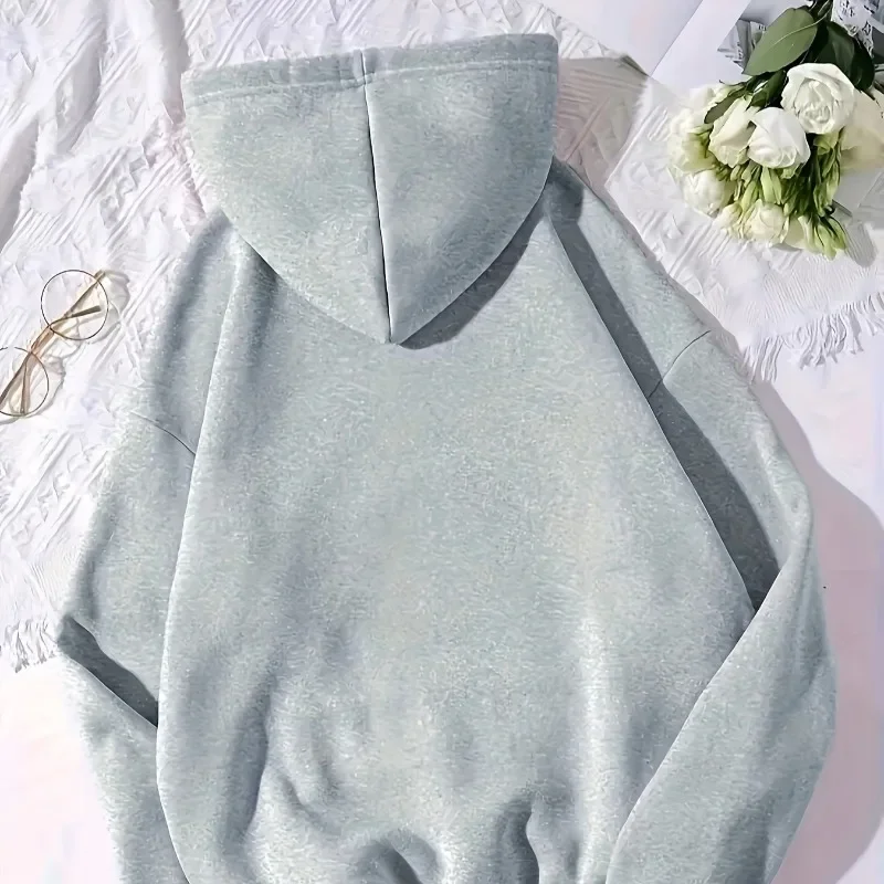 هوديس فضفاض بسيط للرجال والنساء، هوديس مريح مع قبعة، جيب الكنغر، مواسم الربيع والخريف والشتاء