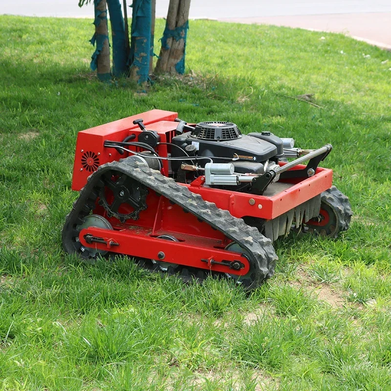 Hanyue Manufacturer Professional Small Intelligent Crawler Type Sloping Petrol Gasoline Remote Control Lawn Mower