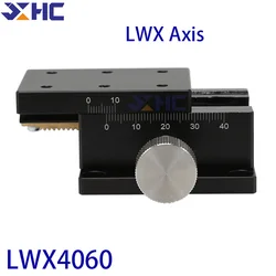 X Axis LWX4060 Dovetail Groove Fine Tuning Platform Guided Manual Shift Platform Gear Drive Knob Adjustment Slide Sliding Table