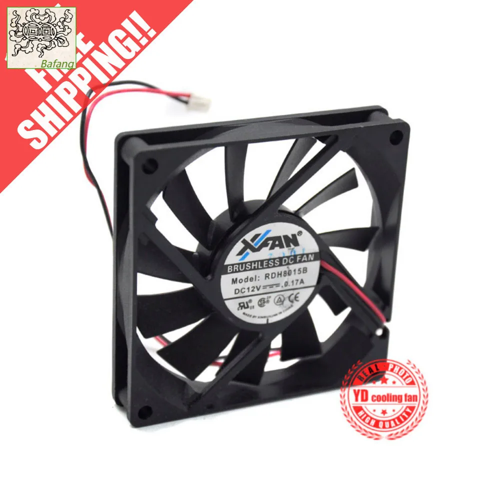 

jinlingge For XINRUILIAN XFAN 8015 2PIN RDH8015B DC12V 0.17 8CM cooling fan