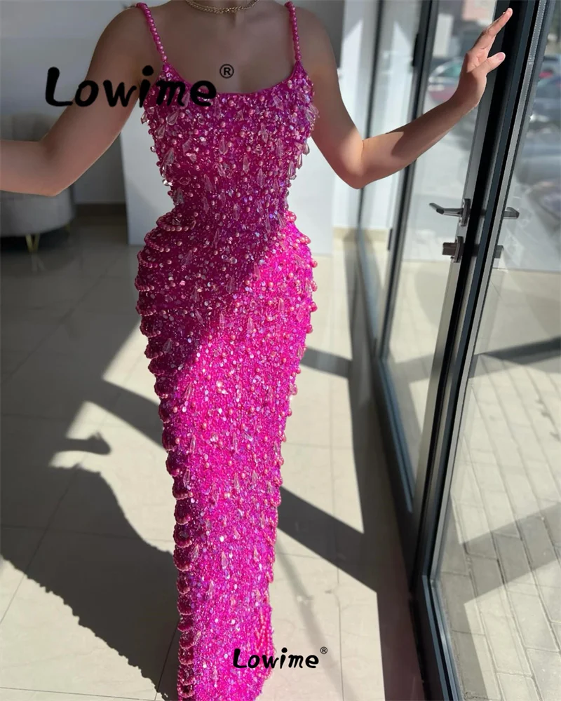 2024 Aso Ebi Red Prom Dress Crystals Beading Evening Party Wedding Birthday Engagement Gowns Dresses Robe De Soiree Custom Made