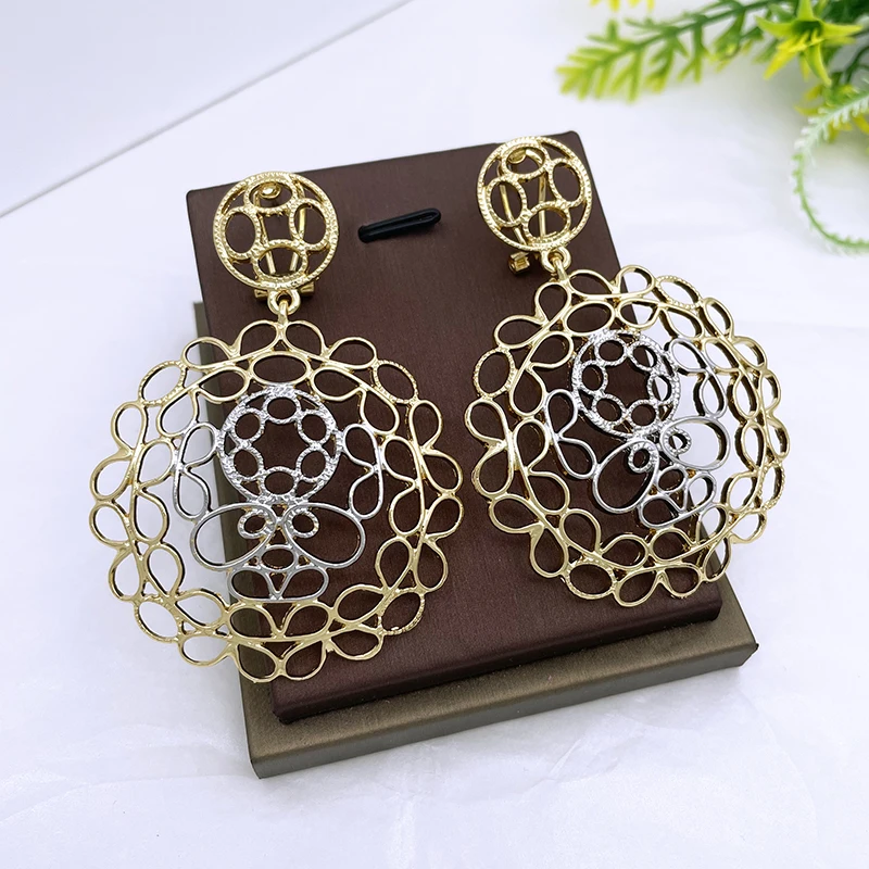 Vintage Earrings For Women Quality Big Drop Earrings Dubai Fashion Jewelry Wedding Party Gift Trending