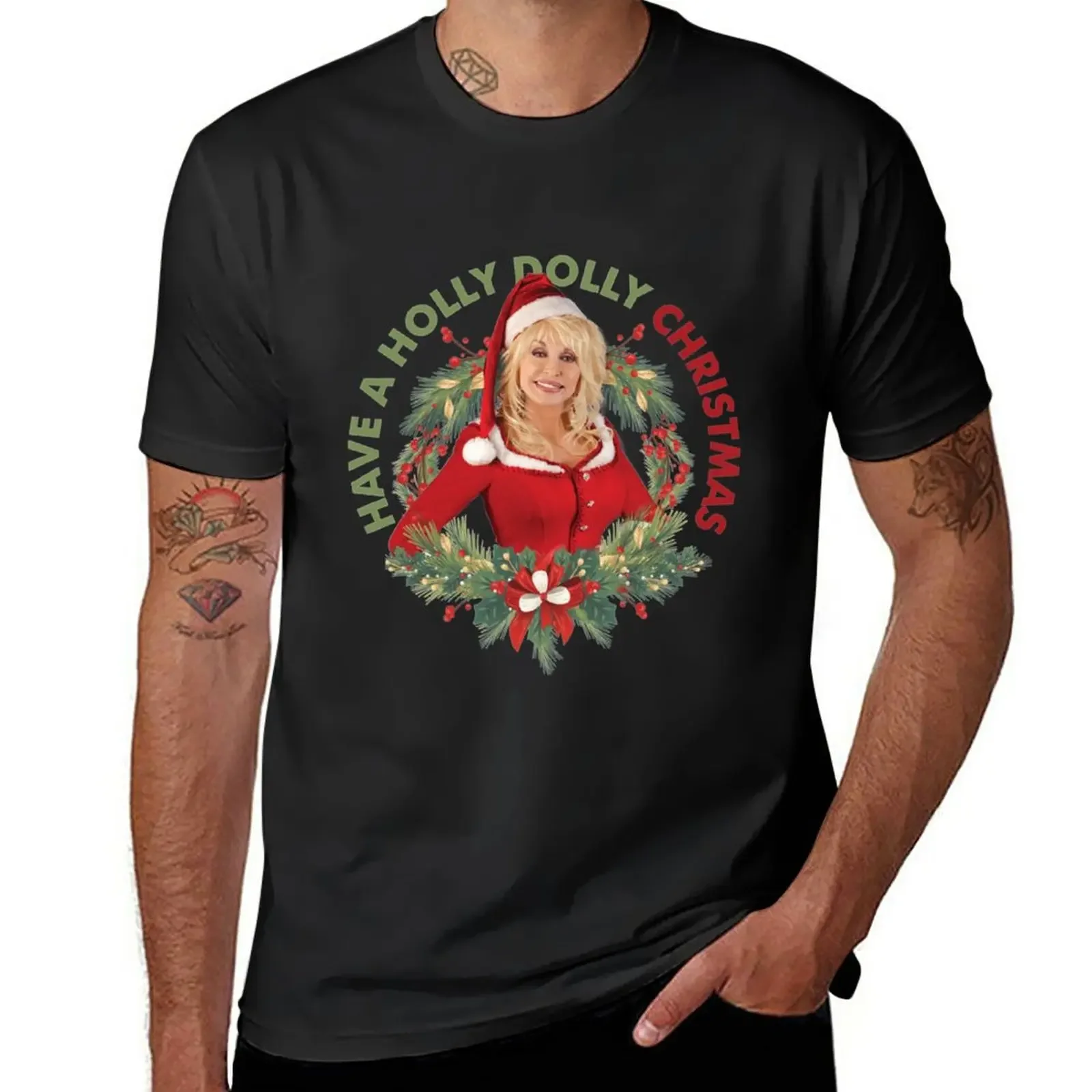 Classic Dolly Tee Parton Have A Holly Dolly Christmas T-Shirt for a boy Short sleeve tee mens graphic t-shirts pack