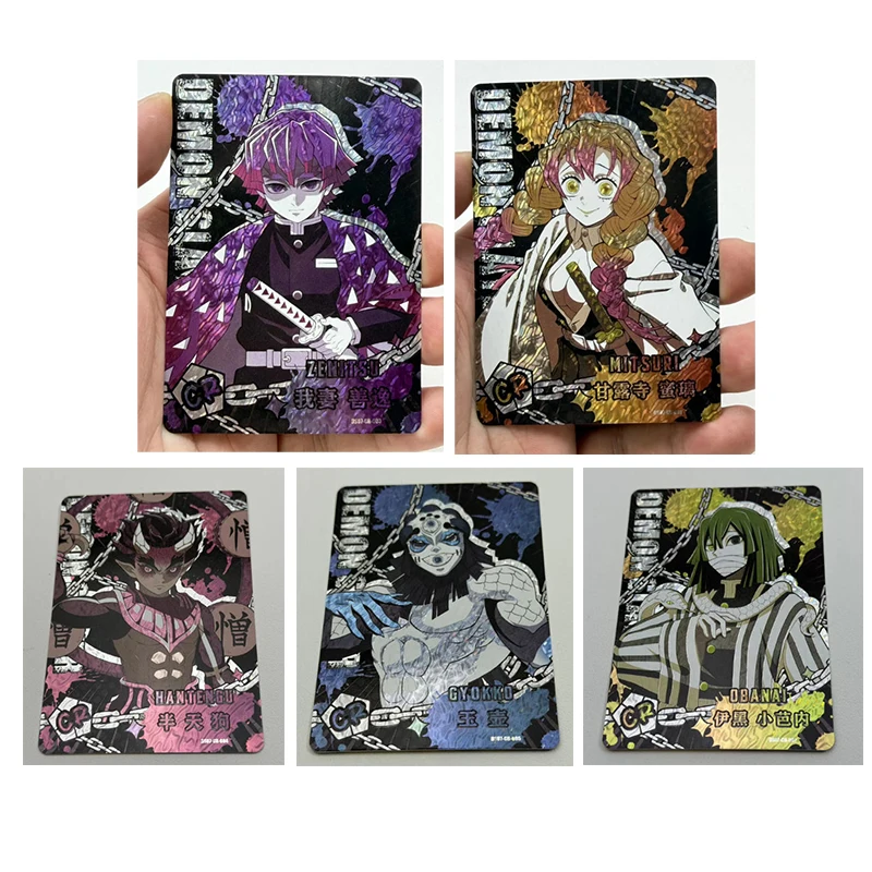 

Japanese Anime Demon Slayer DS-07 CR Characters Agatsuma Zenitsu Kanroji Mitsuri Hantengu Gyokko Latest Version Collectible Card