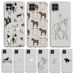 Animal Art Horse Phone Case for Samsung A13 A15 A25 A35 A51 A55 A71 A21S A11 A31 A41 A23 A53 A73 A32 5G A03S A05s Clear Cover