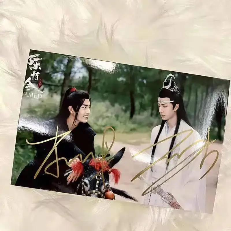 

Wang Yibo Xiao Zhan Official Authentic 6 Inch Signature Group Photo Bo Jun Yi Xiao "Chen Qing Ling" Lan Wangji Wei Wuxian Poster