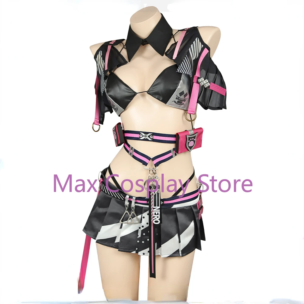 Max Game Nikke Victory Goddess SSR Nile Cosplay Costume Nikke Nilo Costume Halloween Sexy Female Top Shorts Bra Panties Tail Ear