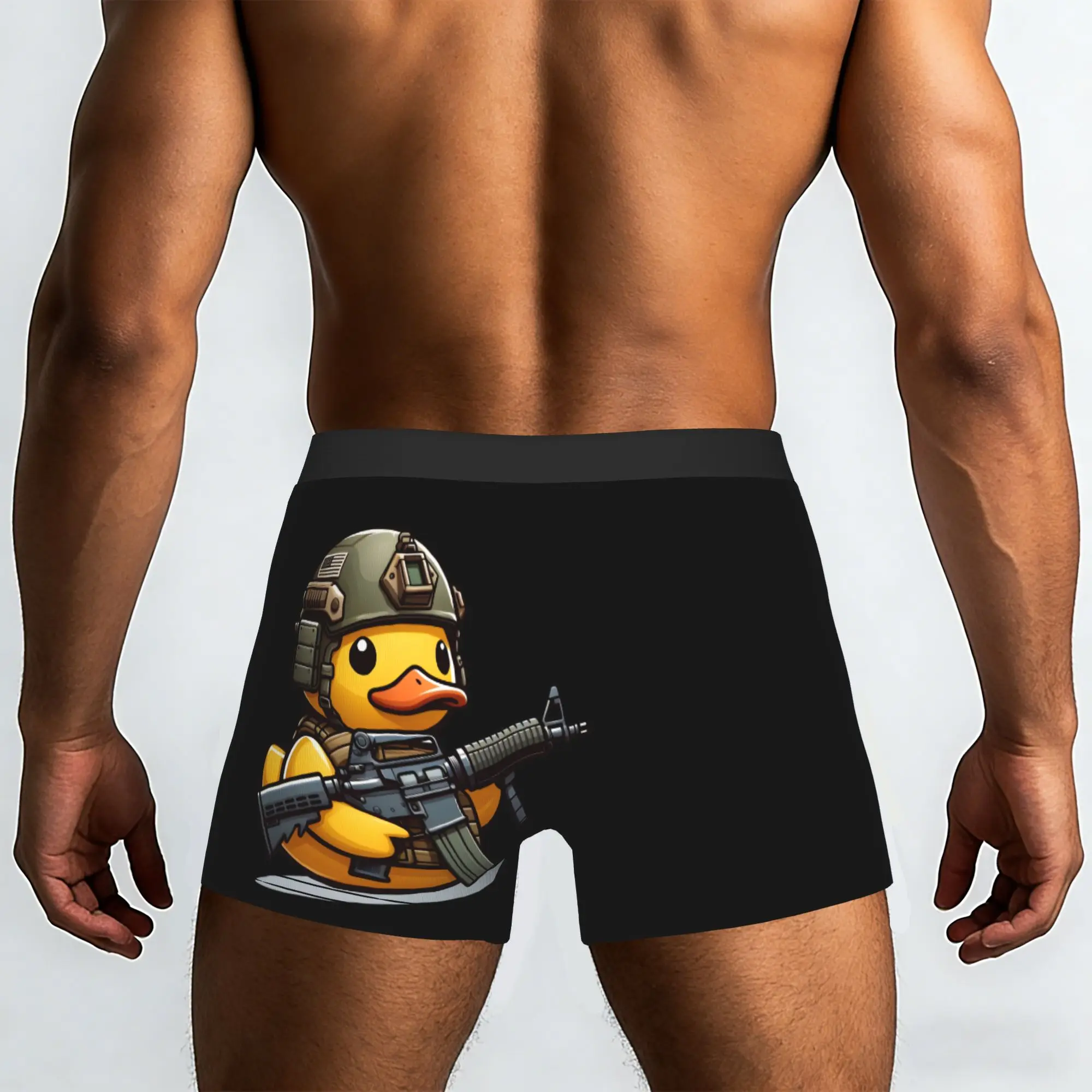 Customized Tactical Rubber Duck Underwear Male Printed  Boxer Shorts Panties Briefs Soft Underpants