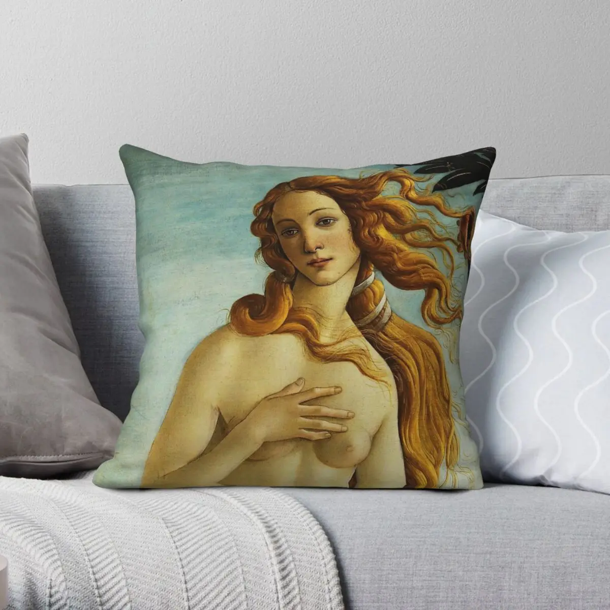 Sandro Botticelli The Birth Of Venus Square Pillowcase Polyester Linen Velvet Creative Decorative Car Cushion Cover Wholesale