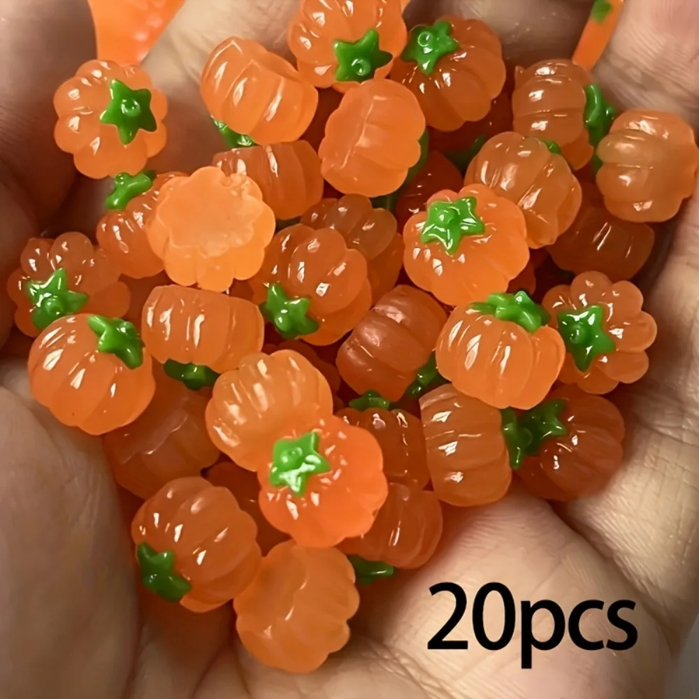 25 Mini Pumpkin Resin Ornaments for Jewelry Earrings and Nail Art Perfect for Halloween Decorations and Dollhouse Decor