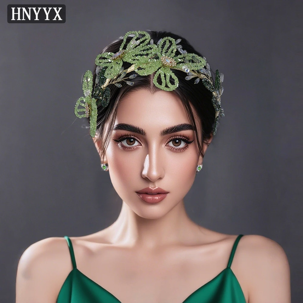 

HNYYX New Crystal Headband Handmade Braided Butterfly Headpiece Forest Sweet Headdress Popular Hair Accessories Headwear A353