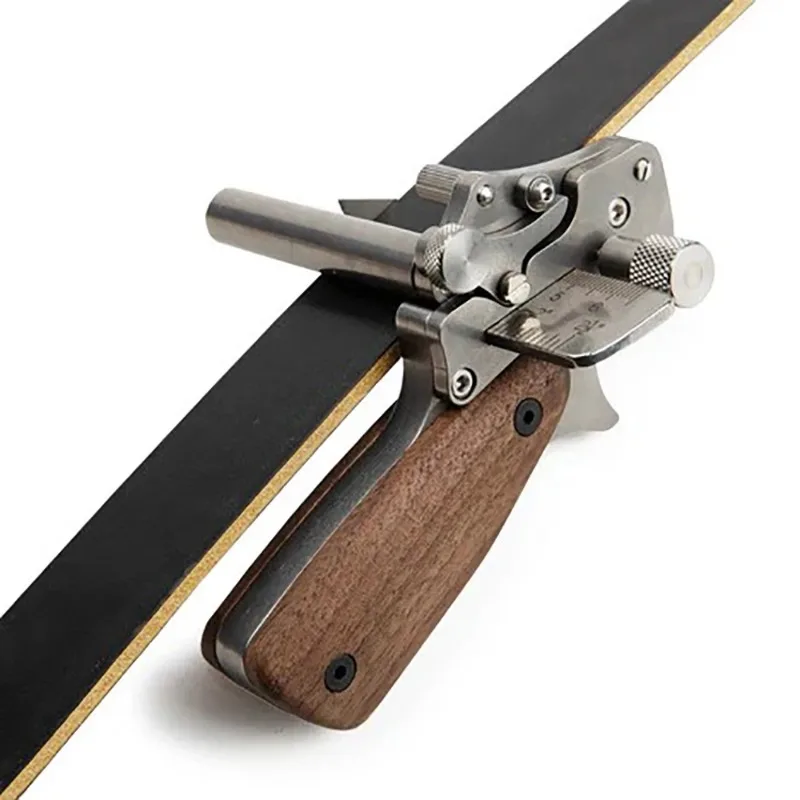 Leather Strip Cutter Roller Type Leather Craft Belt Cutting Tool with Metric-Inch Double Scale 10-60MM Adjustable