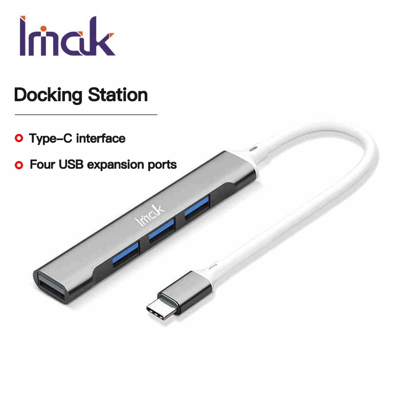 

imak USB hub docking station 3.0 to 4 x 2.0 external adapter, Type-C to USB converter, multi-port interface splitter