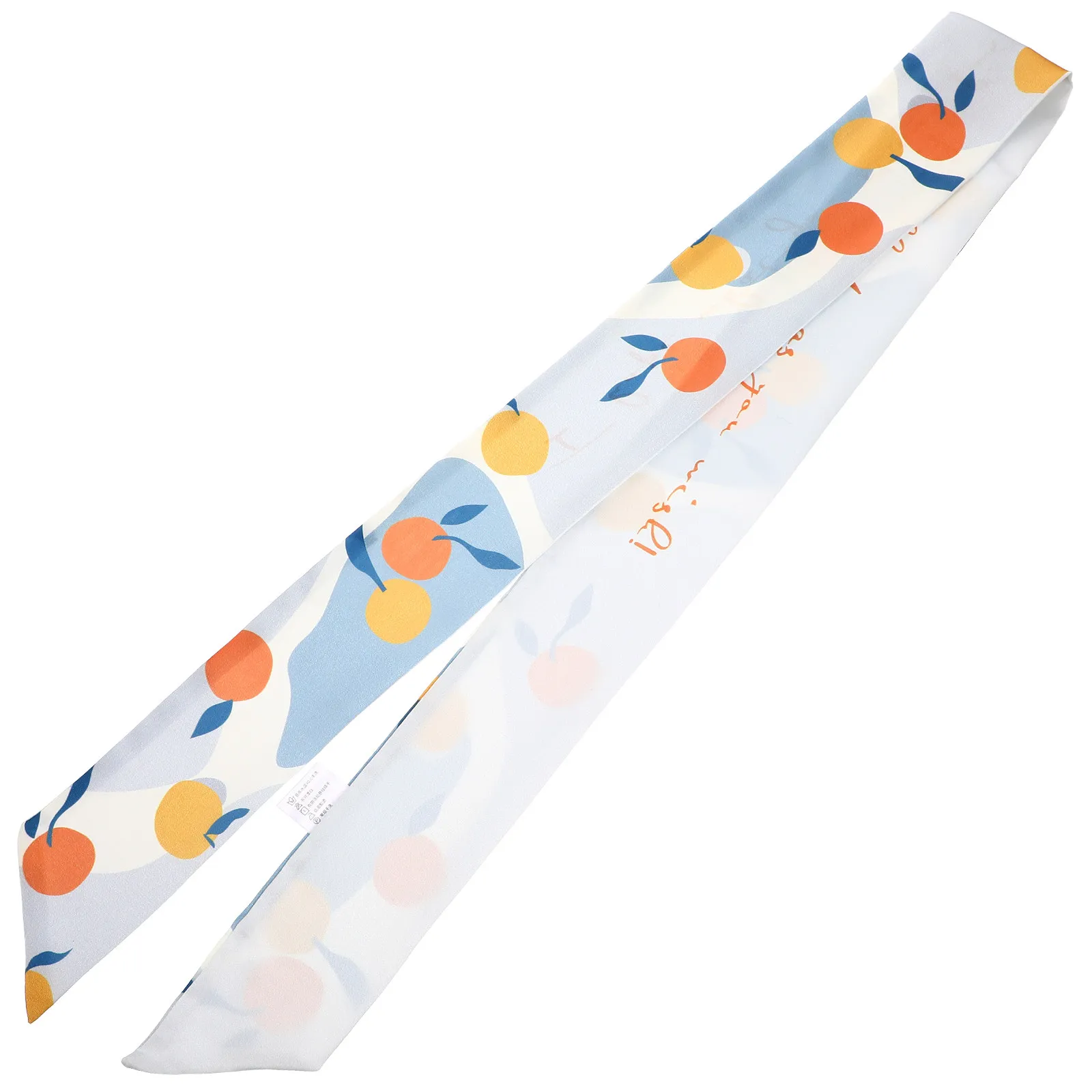 

Fruit Pattern Silk Scarf 7x130cm Light Blue High Quality Imitation Silk Women Neckwear Elegant Fashion Accessories Quick